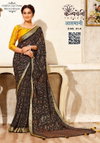 Aasmani 91 By Kalpatru Chiffon Jari Bandhani Printed Sarees Wholesale Shop In Surat